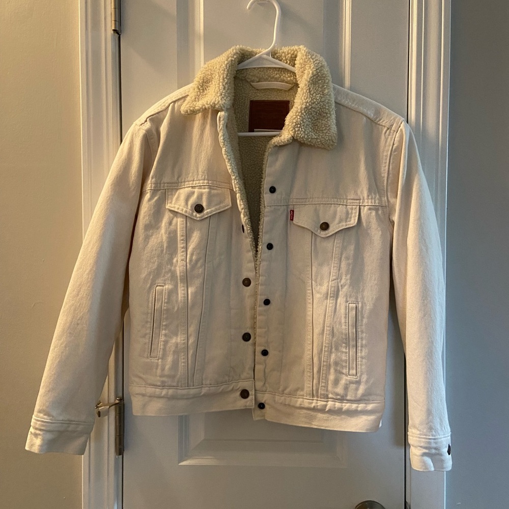 Levi’s Cream Sherpa Denim Jacket